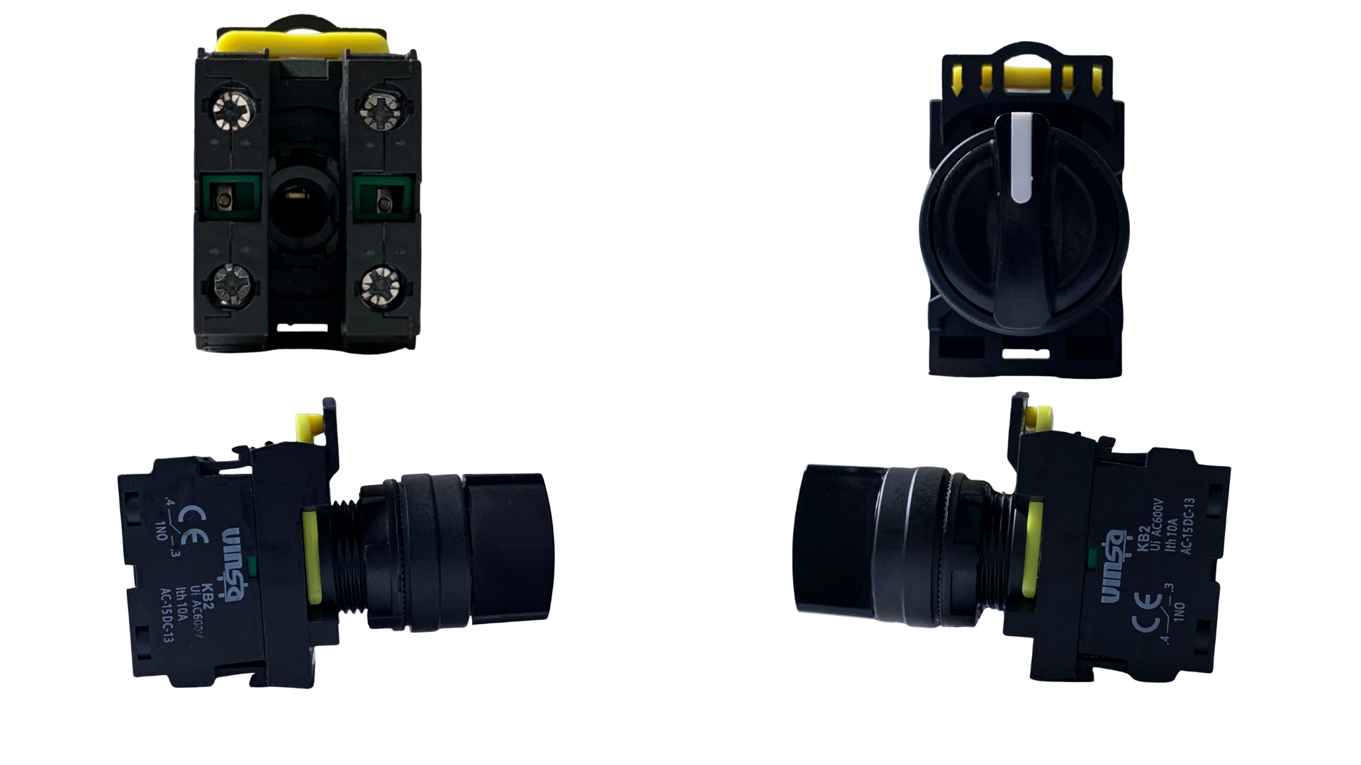 Selector Switches 3 Position Spring Return Black 2N/O