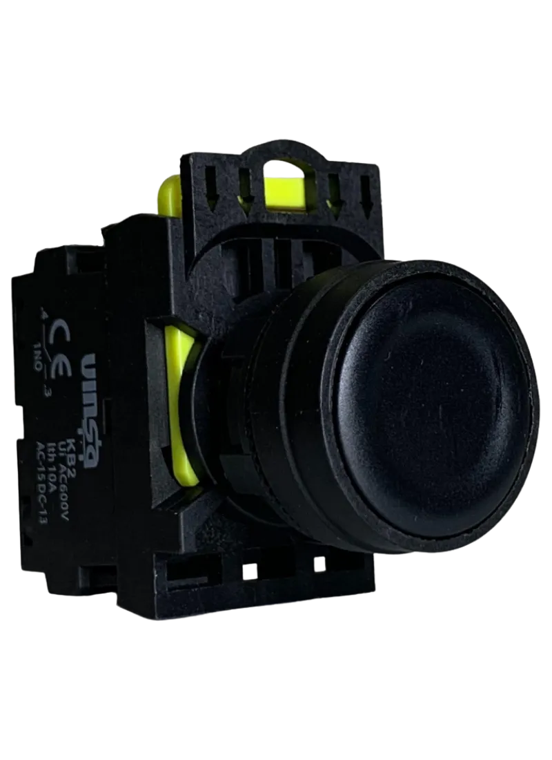 Push Button Momentary Black 1N/O