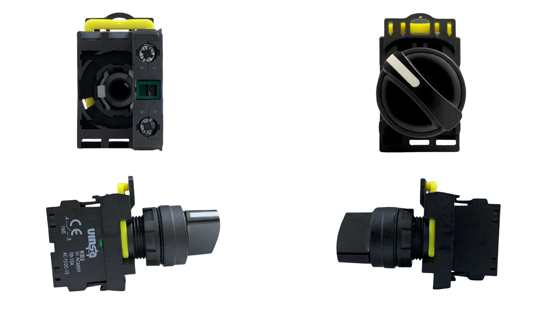 Selector Switches 2 Position Stay Put Black 1N/O