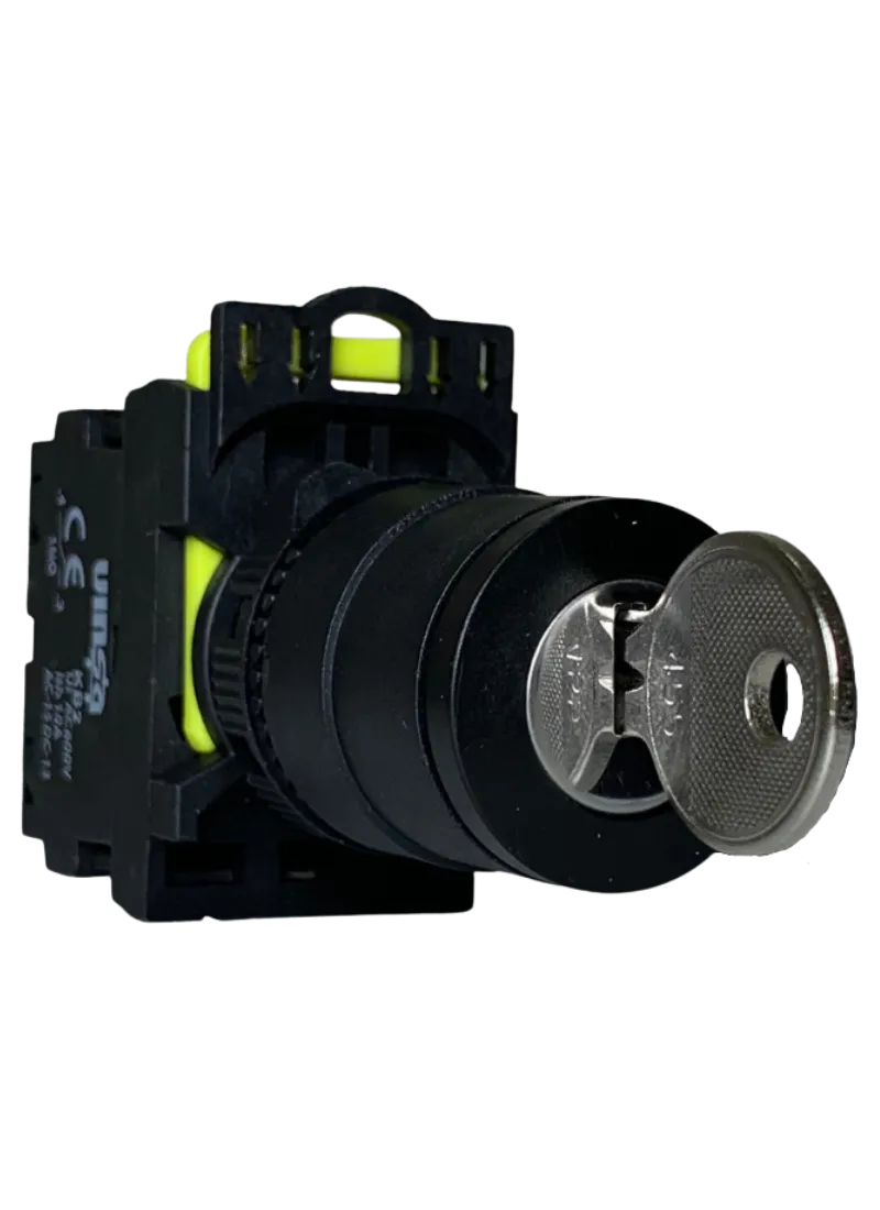 Selector Switch With Key 3 Position Stay Put Black 2N/O