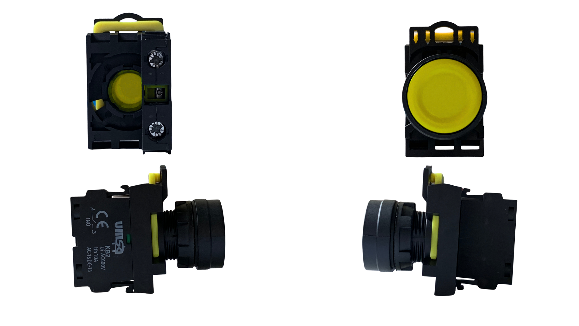 Push Button Momentary Yellow 1N/O