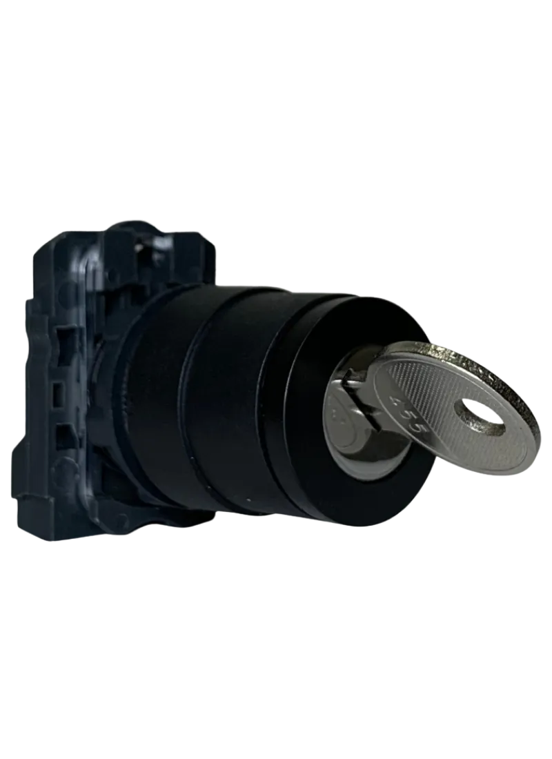 Key Selector Switches 2 Position Spring Return Black 1N/O