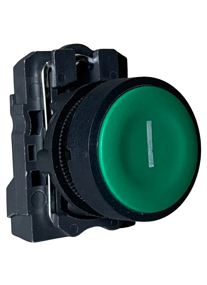 Push Button Green Flush "I" White Marking 1N/O