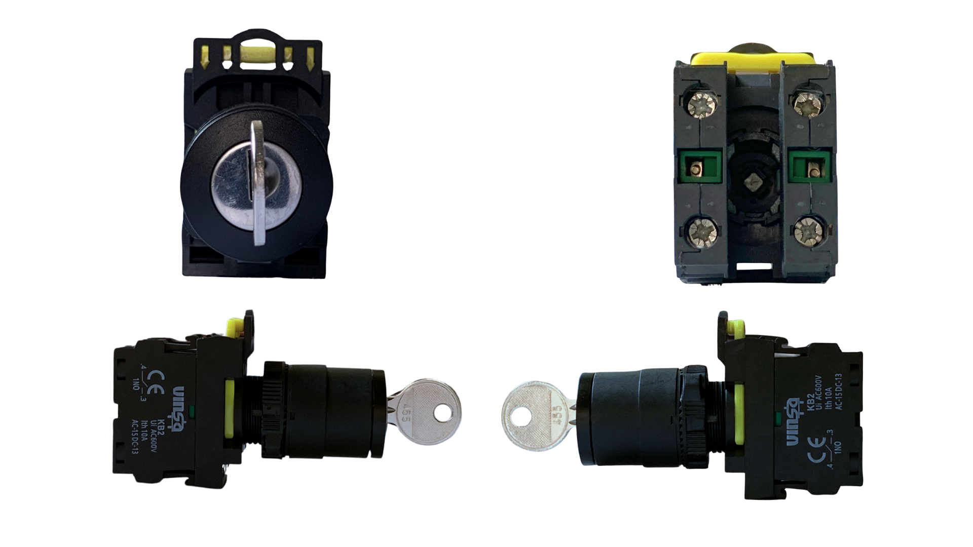 Selector Switch With Key 3 Position Stay Put Black 2N/O