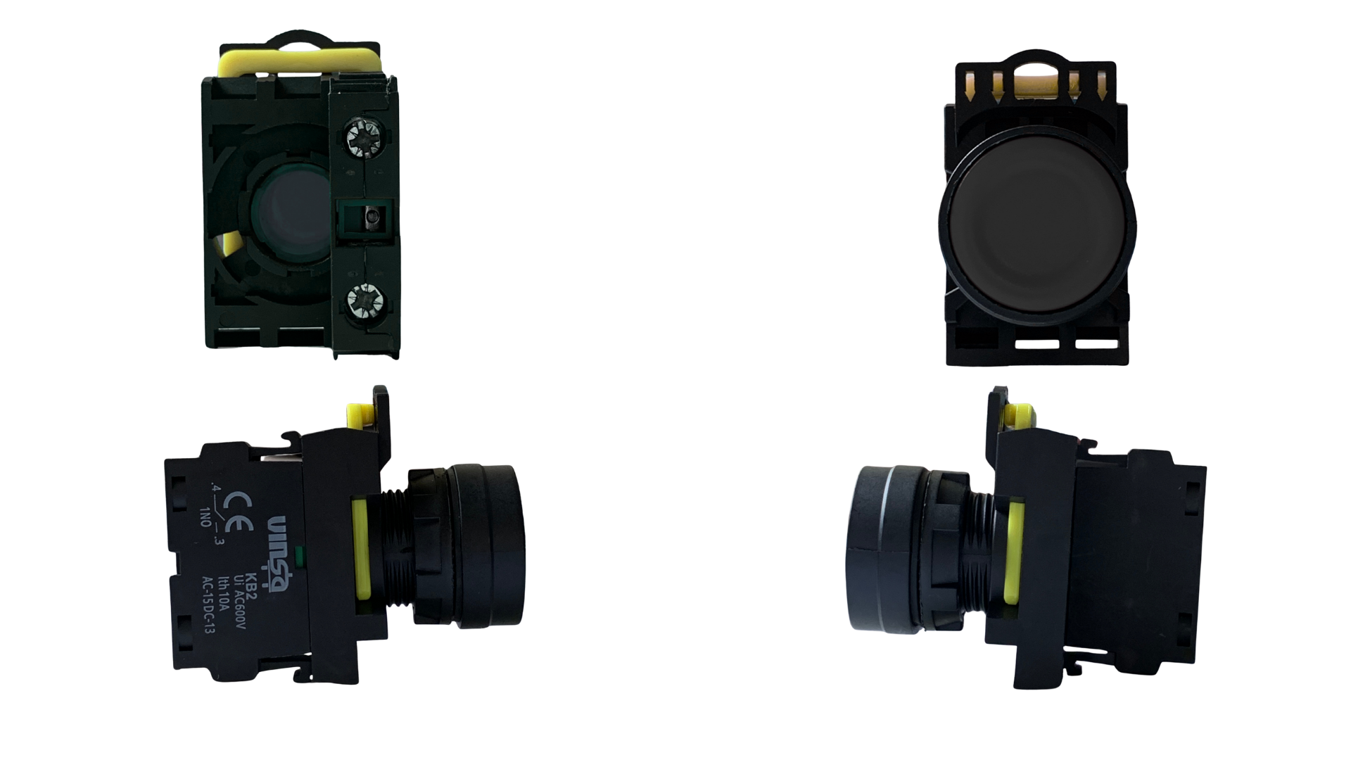 Push Button Momentary Black 1N/O