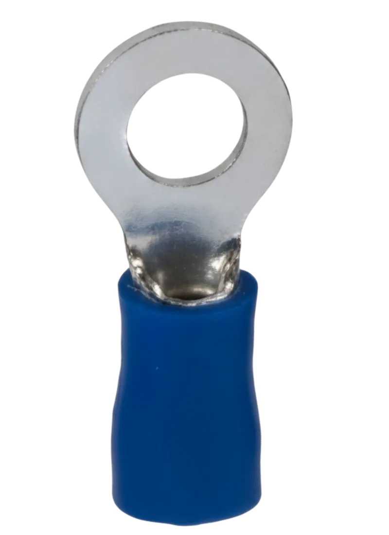 Cable Lug RV 0.25 - 1.5 mm, Bolt Hole 3.2 mm (Blue)