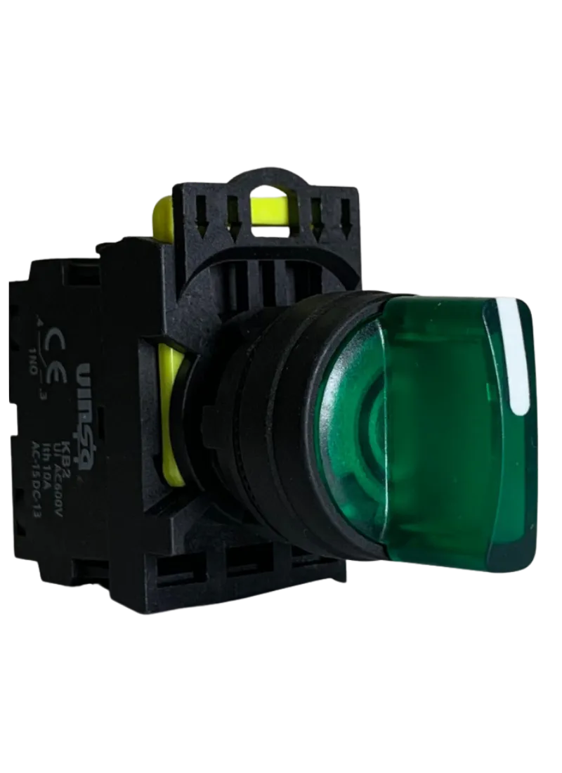 Illuminated Selector Switches 3 Position Stay Put 220VAC Green 2N/O