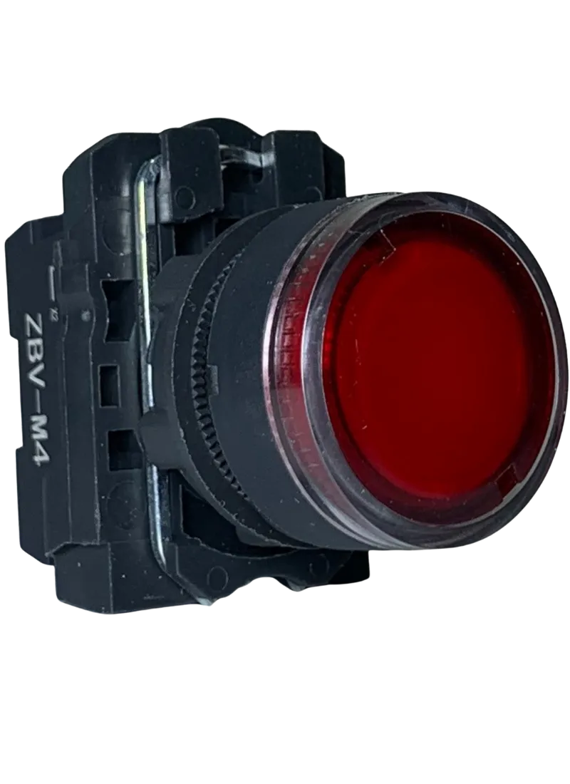 Illuminated Push Button 220VAC Protected LEDs Red 1N/C