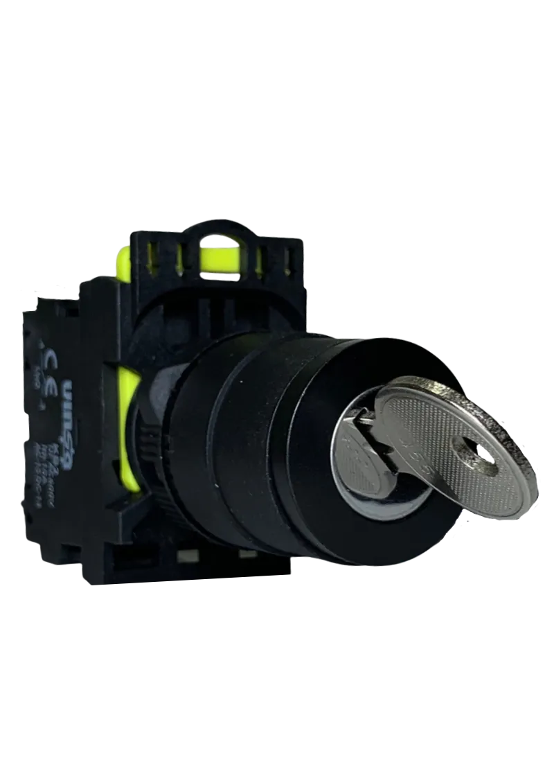 Selector Switch With Key 3 Position Stay Put Black 1N/O