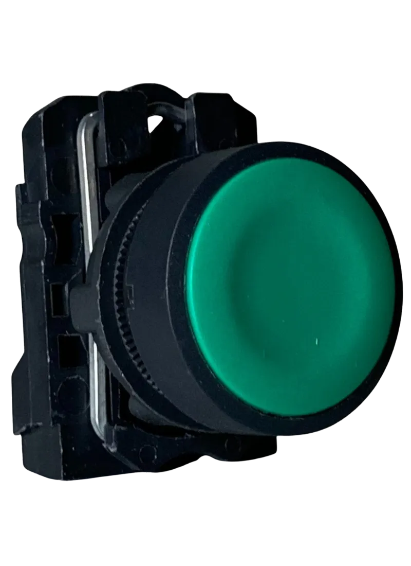 Flush Button Spring Return Momentary Green 1 N/O