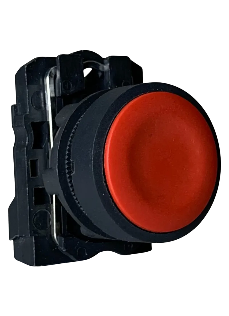 Flush Button Spring Return Momentary Red 1 N/O